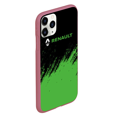 Чехол iPhone 11 Pro матовый Renault автомобильный бренд / 3D-Малиновый – фото 2