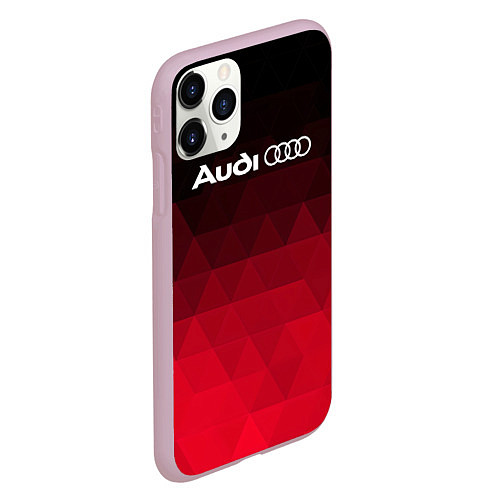 Чехол iPhone 11 Pro матовый Audi геометрия / 3D-Розовый – фото 2