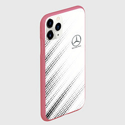 Чехол iPhone 11 Pro матовый Mercedes-Benz - White, цвет: 3D-малиновый — фото 2