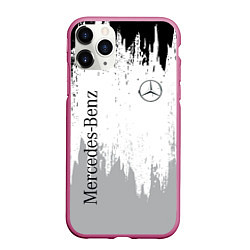 Чехол iPhone 11 Pro матовый Mercedes-Benz - Текстура, цвет: 3D-малиновый