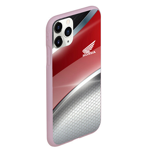 Чехол iPhone 11 Pro матовый Honda Текстура / 3D-Розовый – фото 2