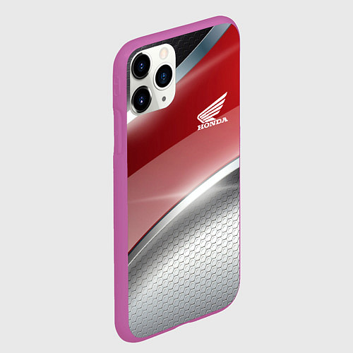 Чехол iPhone 11 Pro матовый Honda Текстура / 3D-Фиолетовый – фото 2