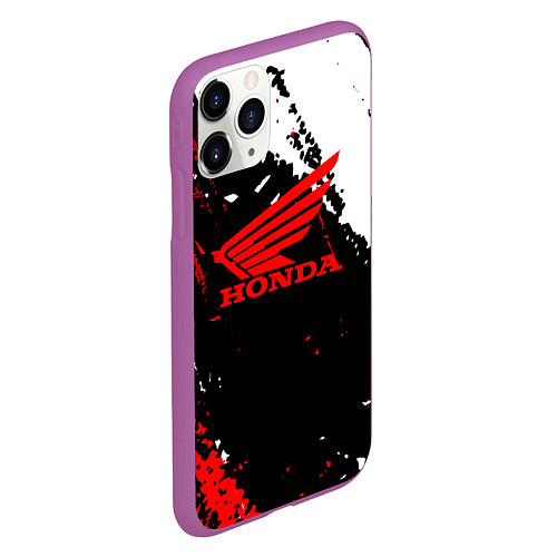 Чехол iPhone 11 Pro матовый Honda Logo Auto / 3D-Фиолетовый – фото 2