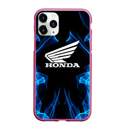 Чехол iPhone 11 Pro матовый Honda Fire, цвет: 3D-малиновый