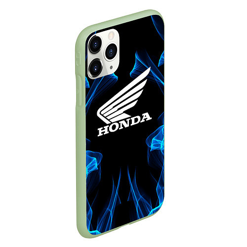 Чехол iPhone 11 Pro матовый Honda Fire / 3D-Салатовый – фото 2