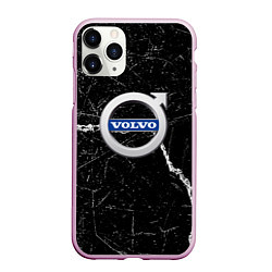 Чехол iPhone 11 Pro матовый Volvo - Трещина, цвет: 3D-розовый