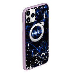 Чехол iPhone 11 Pro матовый Volvo - Брызги красок, цвет: 3D-сиреневый — фото 2