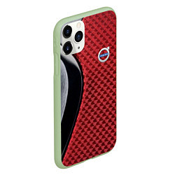 Чехол iPhone 11 Pro матовый Volvo Logo Texture, цвет: 3D-салатовый — фото 2