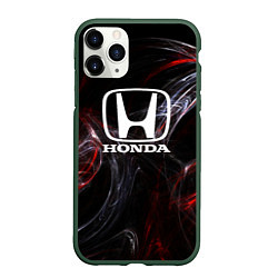Чехол iPhone 11 Pro матовый Honda разводы, цвет: 3D-темно-зеленый