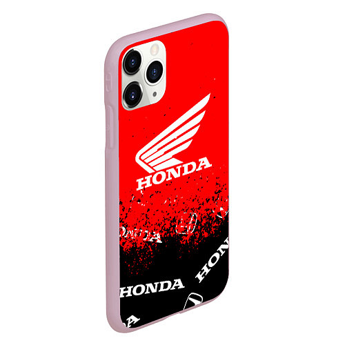 Чехол iPhone 11 Pro матовый Honda sport брызги / 3D-Розовый – фото 2