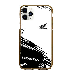 Чехол iPhone 11 Pro матовый Honda sport pattern, цвет: 3D-коричневый