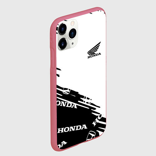 Чехол iPhone 11 Pro матовый Honda sport pattern / 3D-Малиновый – фото 2