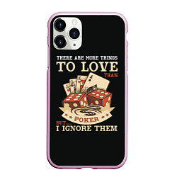 Чехол iPhone 11 Pro матовый Люблю Покер