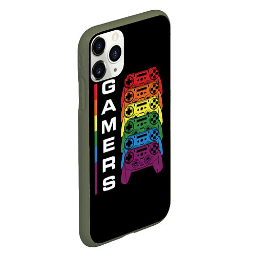 Чехол iPhone 11 Pro матовый GAMERS Геймеры / 3D-Темно-зеленый – фото 2