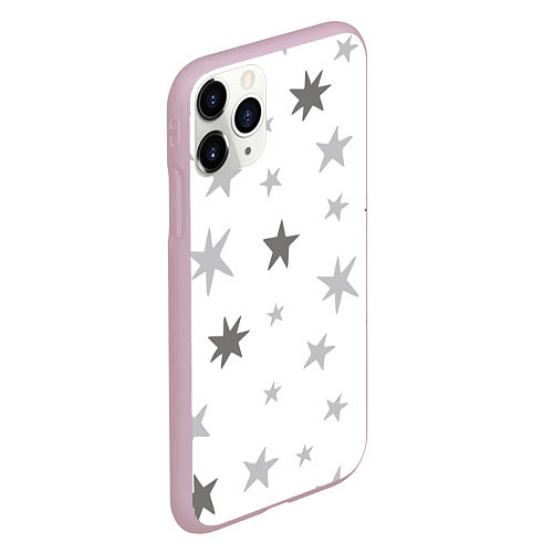 Чехол iPhone 11 Pro матовый Звездочкиstars / 3D-Розовый – фото 2