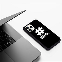 Чехол iPhone 11 Pro матовый BRO, цвет: 3D-черный — фото 2