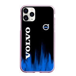 Чехол iPhone 11 Pro матовый Volvo синий огонь, цвет: 3D-розовый