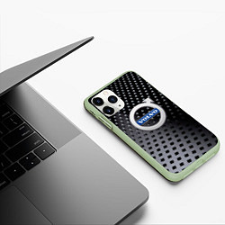 Чехол iPhone 11 Pro матовый Volvo сталь, цвет: 3D-салатовый — фото 2