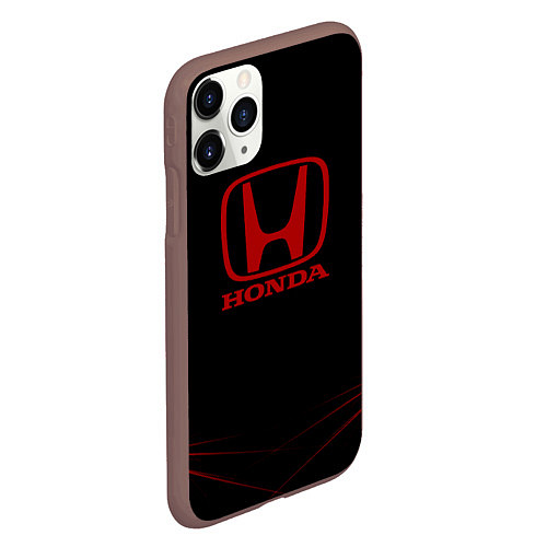 Чехол iPhone 11 Pro матовый Honda - Тонкие линии / 3D-Коричневый – фото 2