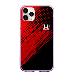 Чехол iPhone 11 Pro матовый Honda - Red texture, цвет: 3D-сиреневый
