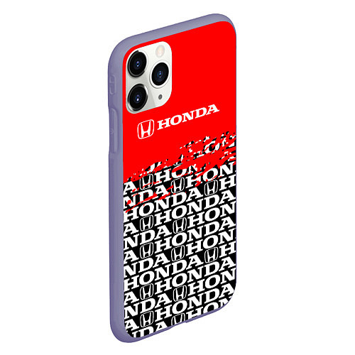 Чехол iPhone 11 Pro матовый Honda - Pattern / 3D-Серый – фото 2