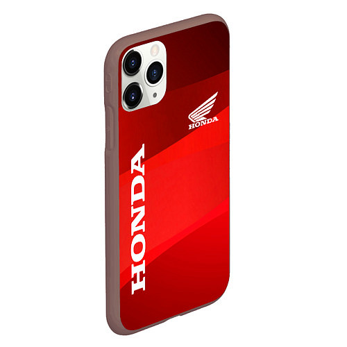 Чехол iPhone 11 Pro матовый Honda - Red / 3D-Коричневый – фото 2