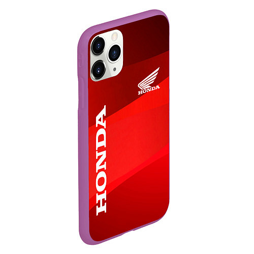 Чехол iPhone 11 Pro матовый Honda - Red / 3D-Фиолетовый – фото 2