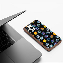 Чехол iPhone 11 Pro матовый Планеты космос, цвет: 3D-коричневый — фото 2