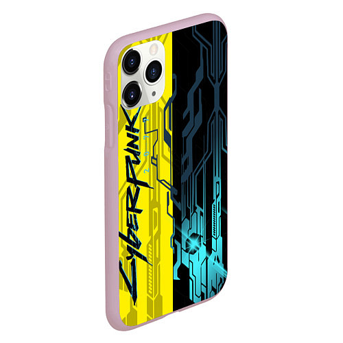 Чехол iPhone 11 Pro матовый CYBERPUNK 2077 Логотип / 3D-Розовый – фото 2