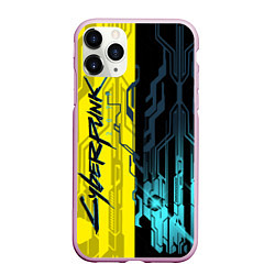 Чехол iPhone 11 Pro матовый CYBERPUNK 2077 Логотип, цвет: 3D-розовый