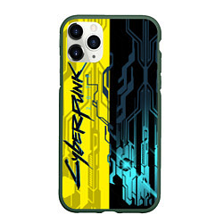 Чехол iPhone 11 Pro матовый CYBERPUNK 2077 Логотип, цвет: 3D-темно-зеленый