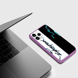 Чехол iPhone 11 Pro матовый Cyberpunk 2077 Game, цвет: 3D-фиолетовый — фото 2