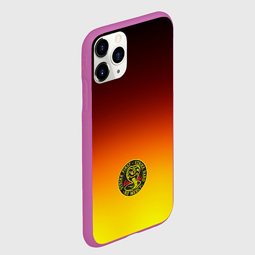 Чехол iPhone 11 Pro матовый Кобра Кай Cobra Kai Gadient / 3D-Фиолетовый – фото 2