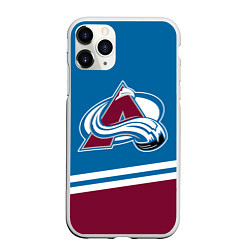 Чехол iPhone 11 Pro матовый Colorado Avalanche, Колорадо Эвеланш, цвет: 3D-белый