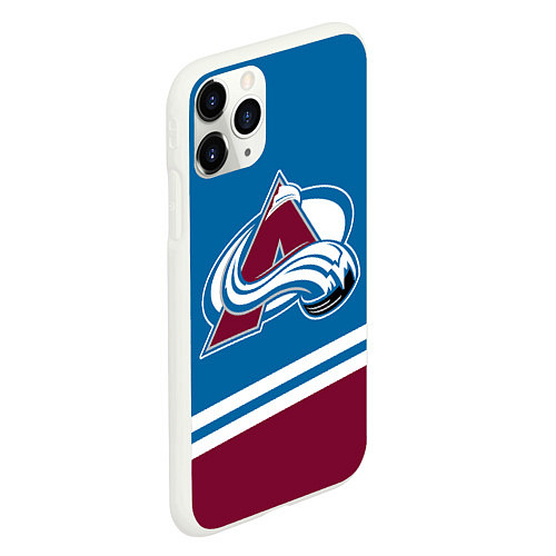 Чехол iPhone 11 Pro матовый Colorado Avalanche, Колорадо Эвеланш / 3D-Белый – фото 2