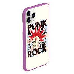 Чехол iPhone 11 Pro матовый Punk Rock Панк, цвет: 3D-фиолетовый — фото 2