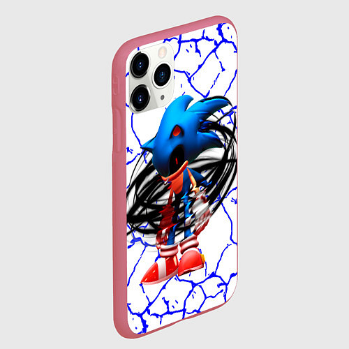 Чехол iPhone 11 Pro матовый СОНИК EXE ТЕМНЫЙ СОНИК / 3D-Малиновый – фото 2