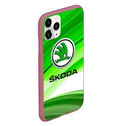 Чехол iPhone 11 Pro матовый Skoda texture, цвет: 3D-малиновый — фото 2