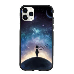 Чехол iPhone 11 Pro матовый Маленький принц на фоне космоса, цвет: 3D-черный
