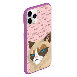 Чехол iPhone 11 Pro матовый Angry Cat Злой кот, цвет: 3D-фиолетовый — фото 2