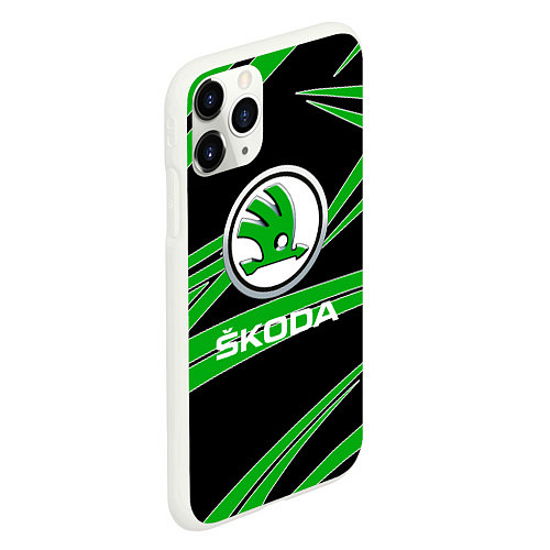 Чехол iPhone 11 Pro матовый Skoda: Geometry / 3D-Белый – фото 2