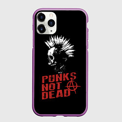 Чехол iPhone 11 Pro матовый Punks Not Dead, цвет: 3D-фиолетовый