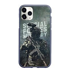 Чехол iPhone 11 Pro матовый Special forces military, цвет: 3D-серый