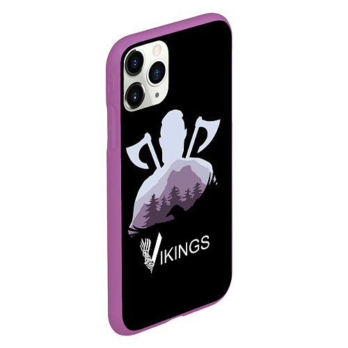 Чехол iPhone 11 Pro матовый Зов Викинга / 3D-Фиолетовый – фото 2