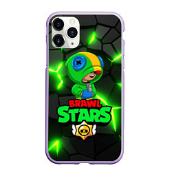 Чехол iPhone 11 Pro матовый ЛЕОН - БРАВО СТАРС Brawl Stars, цвет: 3D-светло-сиреневый