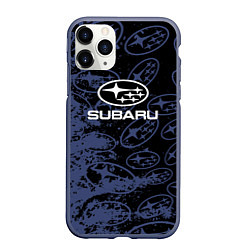 Чехол iPhone 11 Pro матовый Subaru Pattern спорт, цвет: 3D-серый