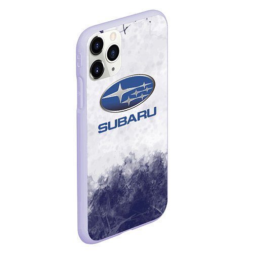 Чехол iPhone 11 Pro матовый Subaru Трещина / 3D-Светло-сиреневый – фото 2