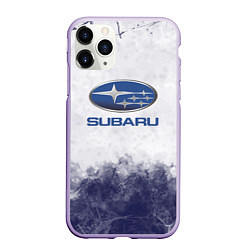 Чехол iPhone 11 Pro матовый Subaru Трещина, цвет: 3D-светло-сиреневый