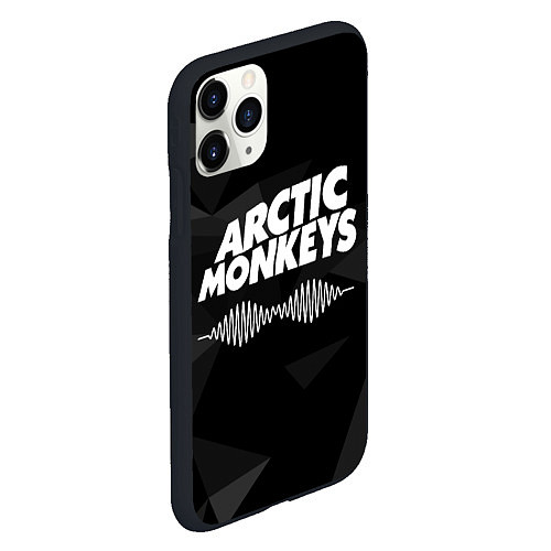 Чехол iPhone 11 Pro матовый Arctic Monkeys Серая Геометрия / 3D-Черный – фото 2