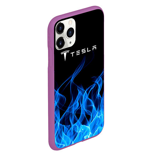 Чехол iPhone 11 Pro матовый Tesla Fire / 3D-Фиолетовый – фото 2